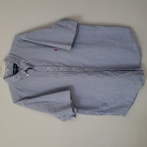 Ralph Lauren Shirt Mens 2XLT Seersucker Striped Button Down Travel Nautical